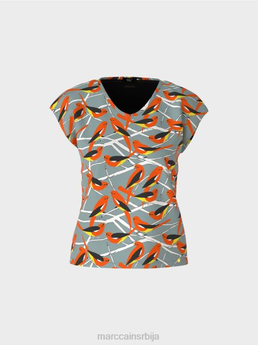 мајица са дизајном птица без рукава Marc Cain D6881318 тамно небо плаво одећу