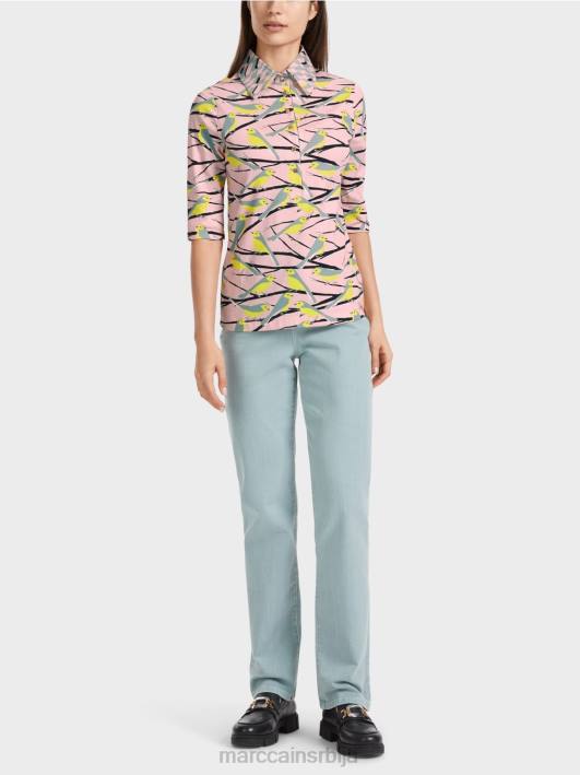 поло мајица дизајна птица Marc Cain D6881320 меки пудер розе одећу