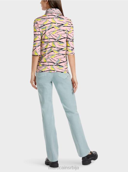 поло мајица дизајна птица Marc Cain D6881320 меки пудер розе одећу