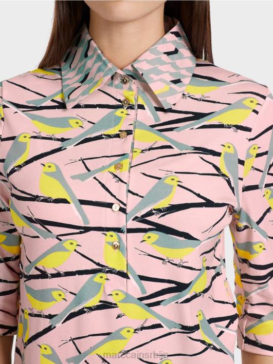 поло мајица дизајна птица Marc Cain D6881320 меки пудер розе одећу