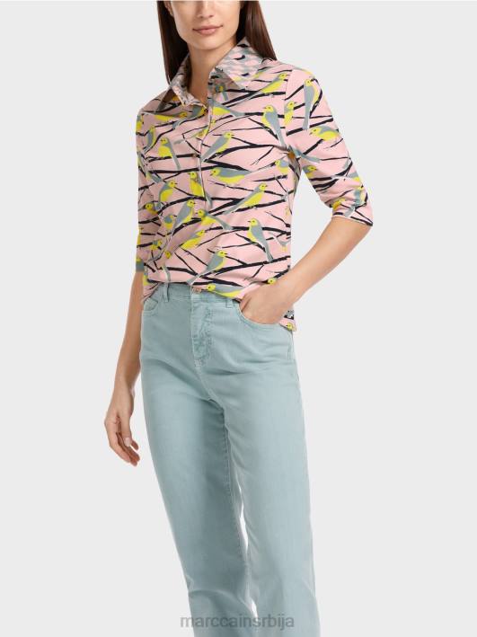 поло мајица дизајна птица Marc Cain D6881320 меки пудер розе одећу