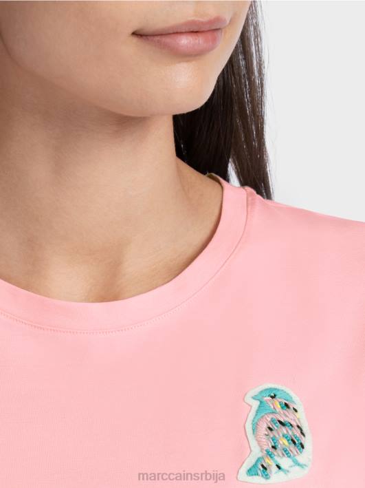 мајица са апликацијом птица Marc Cain D6881326 меки пудер розе одећу