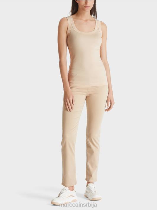 фино ребраста мајица без рукава Marc Cain D6881345 тамна крема одећу
