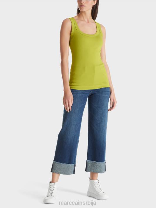 фино ребраста мајица без рукава Marc Cain D6881352 светло маслинасто зелено одећу
