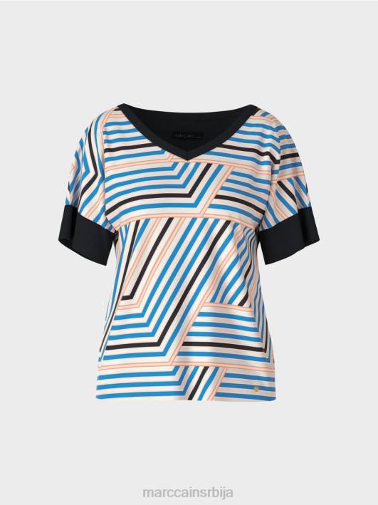 овратник са в-изрезом Marc Cain D6881354 азурно одећу