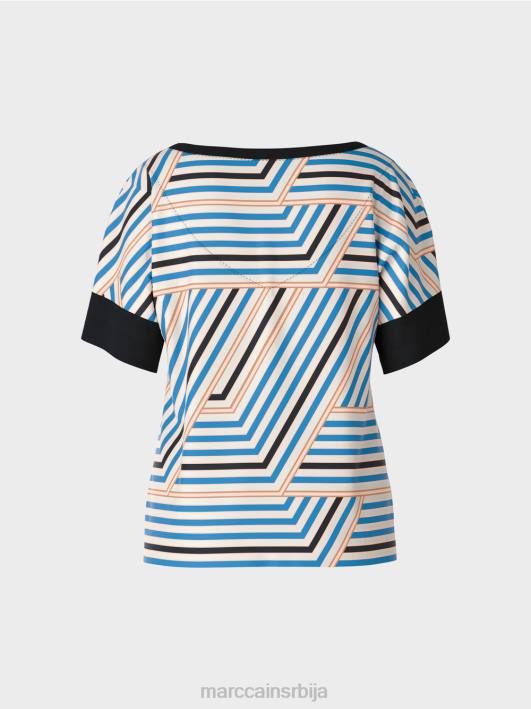 овратник са в-изрезом Marc Cain D6881354 азурно одећу