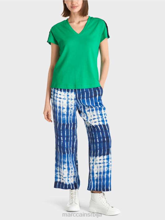 мајица са копчом преко рамена Marc Cain D6881358 светли лист босиљка одећу