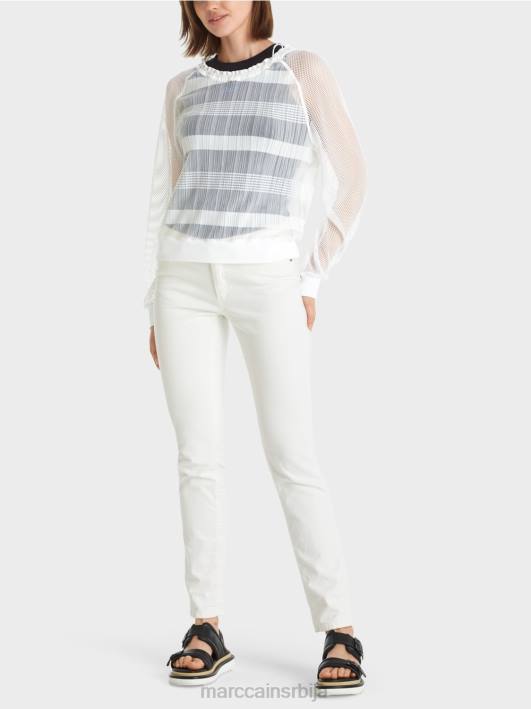 провидна мајица са дугим рукавима Marc Cain D6881359 бео одећу