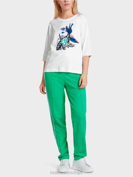 прозрачна мајица са мрежастим уметком Marc Cain D6881361 бео одећу