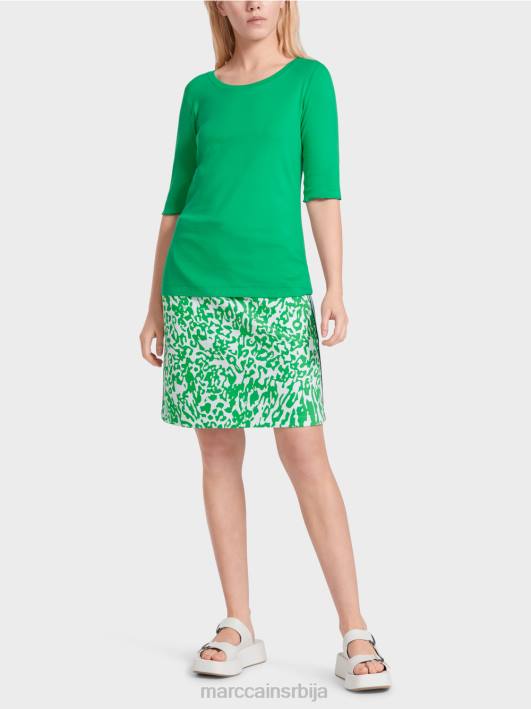 мајица са женственим деколтеом Marc Cain D6881364 светли лист босиљка одећу