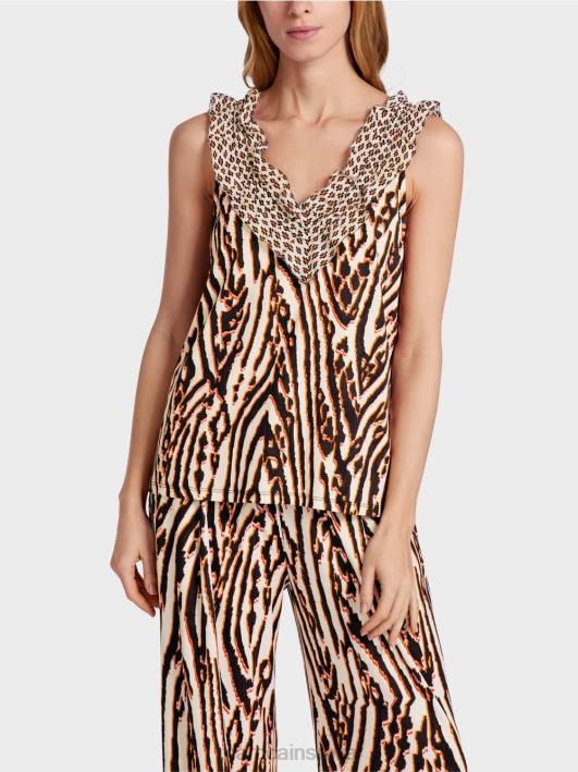 кратак врх са мешовитим шарама Marc Cain D6881367 Бордо одећу