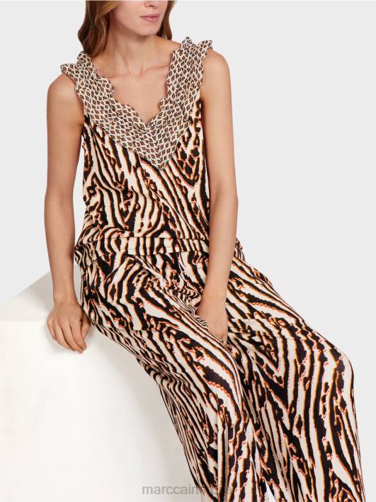 кратак врх са мешовитим шарама Marc Cain D6881367 Бордо одећу