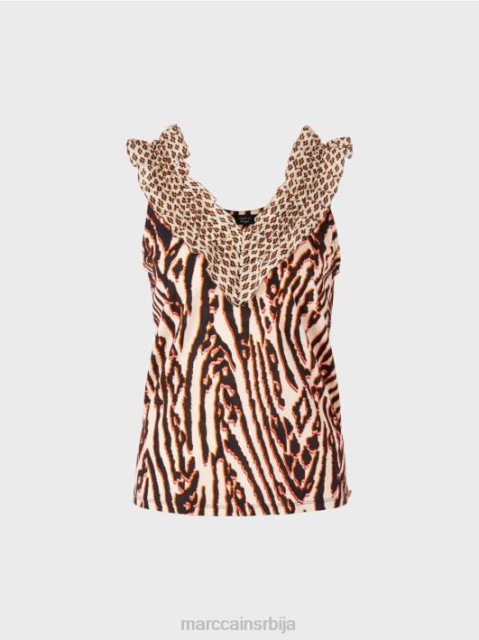 кратак врх са мешовитим шарама Marc Cain D6881367 Бордо одећу