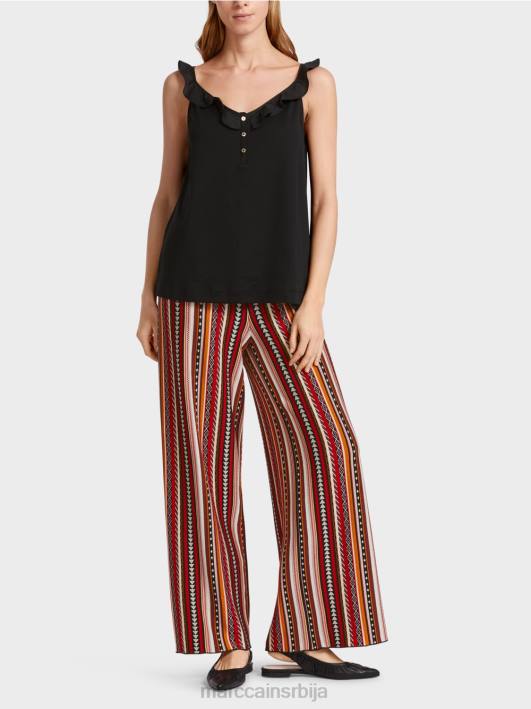 прозрачан врх са воланом Marc Cain D6881369 црн одећу