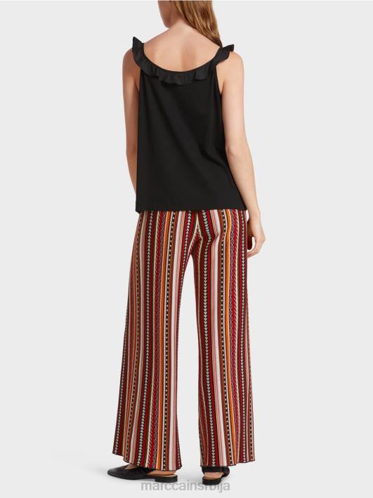 прозрачан врх са воланом Marc Cain D6881369 црн одећу