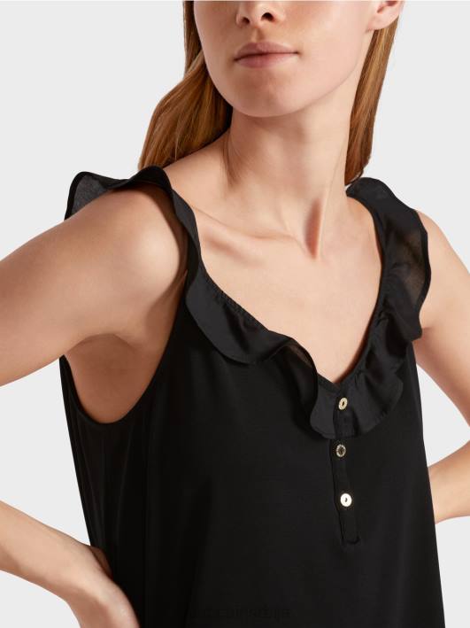 прозрачан врх са воланом Marc Cain D6881369 црн одећу