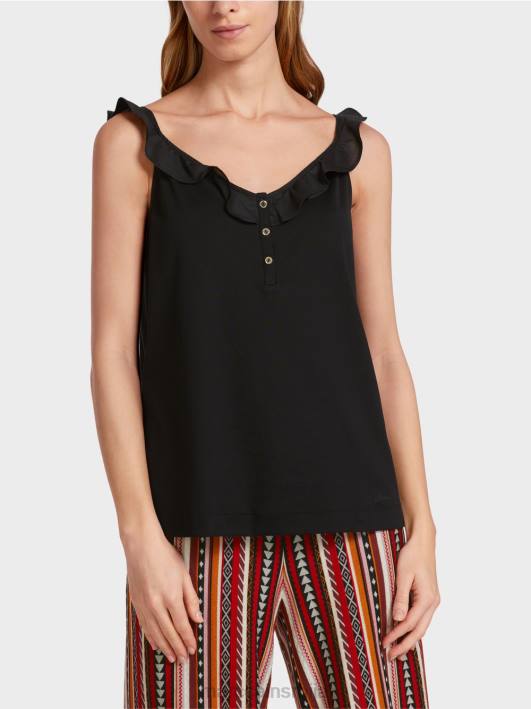 прозрачан врх са воланом Marc Cain D6881369 црн одећу