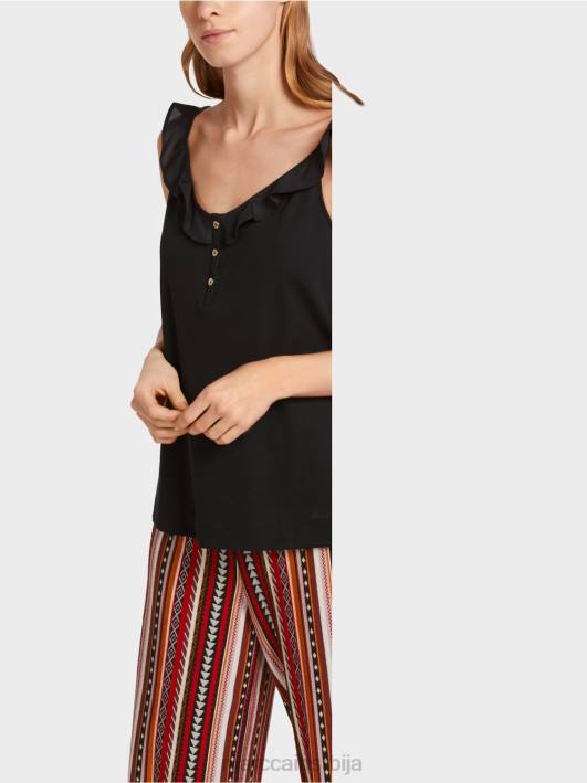 прозрачан врх са воланом Marc Cain D6881369 црн одећу