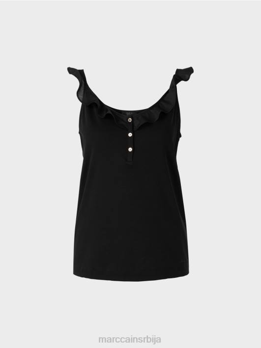 прозрачан врх са воланом Marc Cain D6881369 црн одећу
