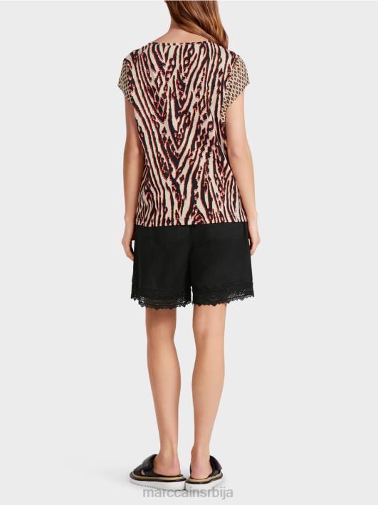 мајица са мешаним шарама Marc Cain D6881376 Бордо одећу