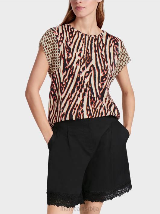 мајица са мешаним шарама Marc Cain D6881376 Бордо одећу