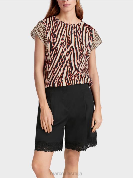 мајица са мешаним шарама Marc Cain D6881376 Бордо одећу