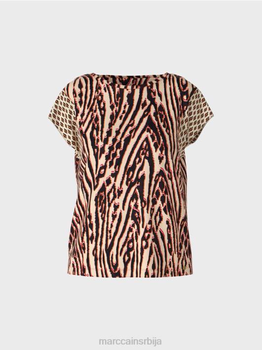 мајица са мешаним шарама Marc Cain D6881376 Бордо одећу