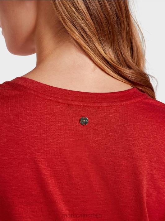 мајица у мешавини лана Marc Cain D6881377 Бордо одећу