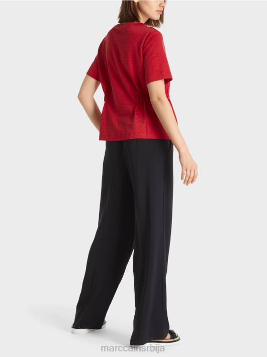 уклопљена ланена мајица Marc Cain D6881378 Бордо одећу