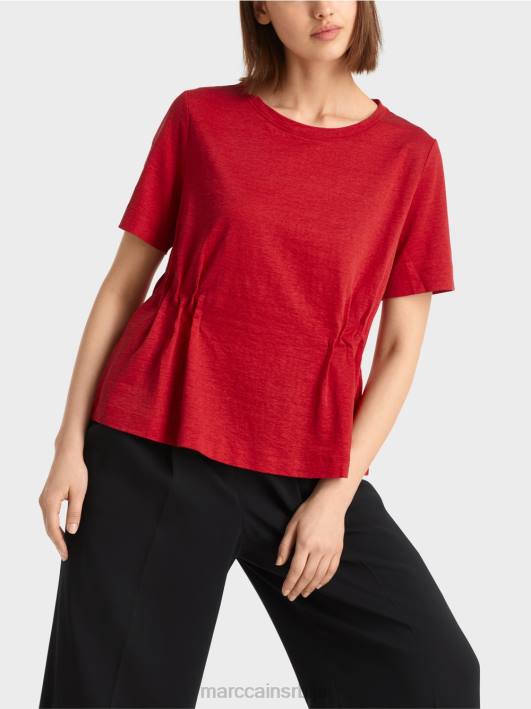 уклопљена ланена мајица Marc Cain D6881378 Бордо одећу