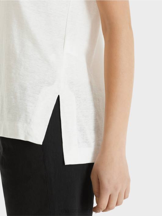 мајица у мешавини лана Marc Cain D6881380 прљаво бело одећу