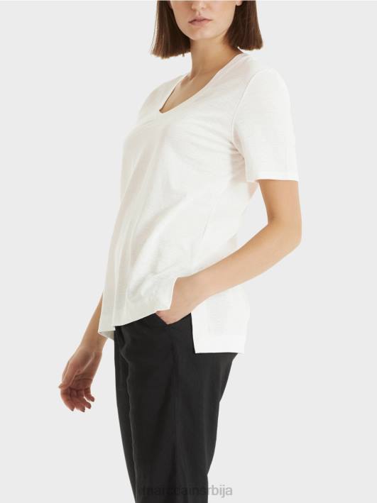 мајица у мешавини лана Marc Cain D6881380 прљаво бело одећу