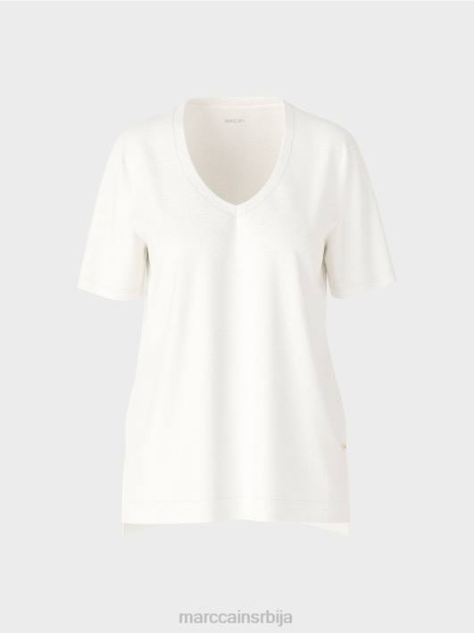 мајица у мешавини лана Marc Cain D6881380 прљаво бело одећу
