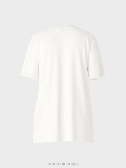мајица у мешавини лана Marc Cain D6881380 прљаво бело одећу