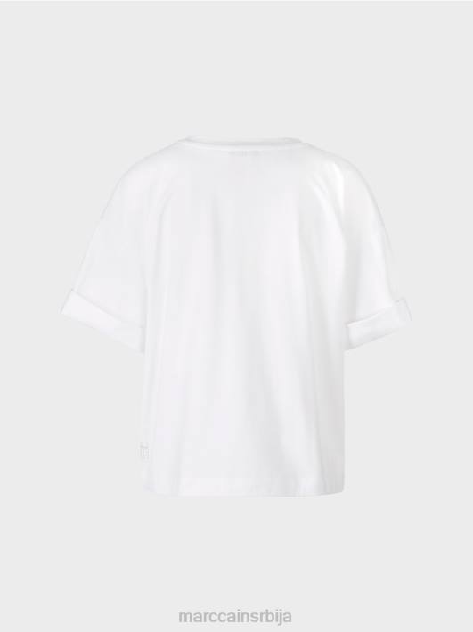 мајица са апликацијама и штампом Marc Cain D6881383 бео одећу