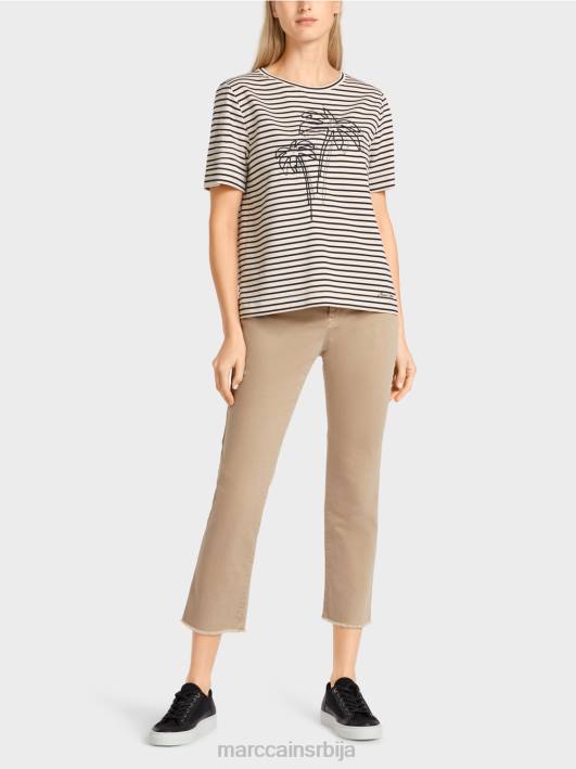 пругаста мајица са апликацијама Marc Cain D6881393 Индијски орах одећу