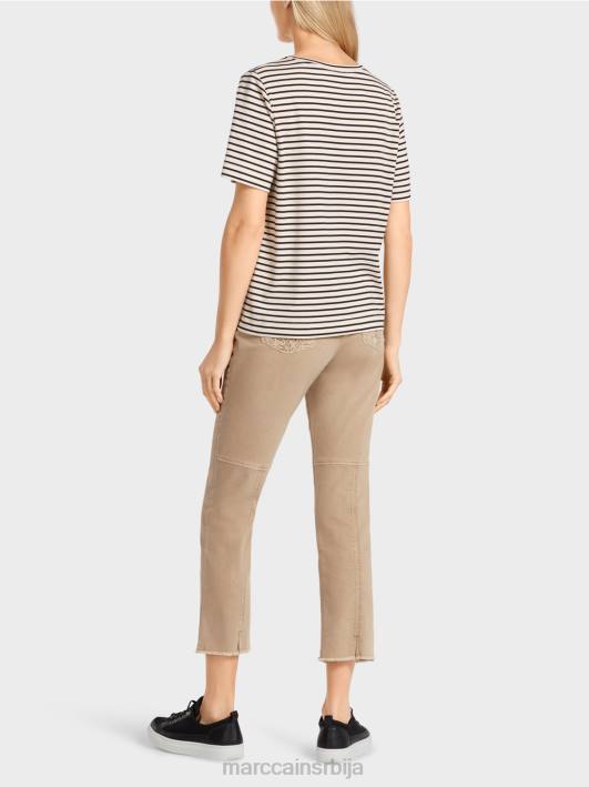 пругаста мајица са апликацијама Marc Cain D6881393 Индијски орах одећу