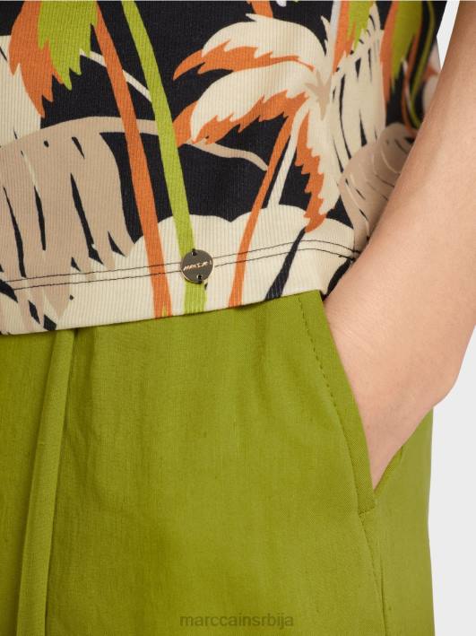 мајица са тропским принтом Marc Cain D6881394 дубоко маслинасто зелено одећу