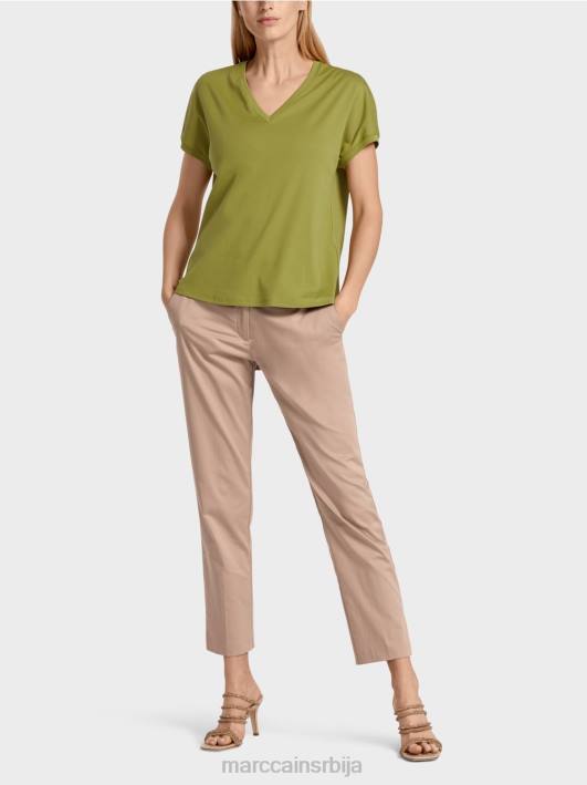 обична мајица са В-изрезом Marc Cain D6881395 дубоко маслинасто зелено одећу