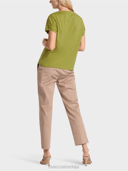 обична мајица са В-изрезом Marc Cain D6881395 дубоко маслинасто зелено одећу