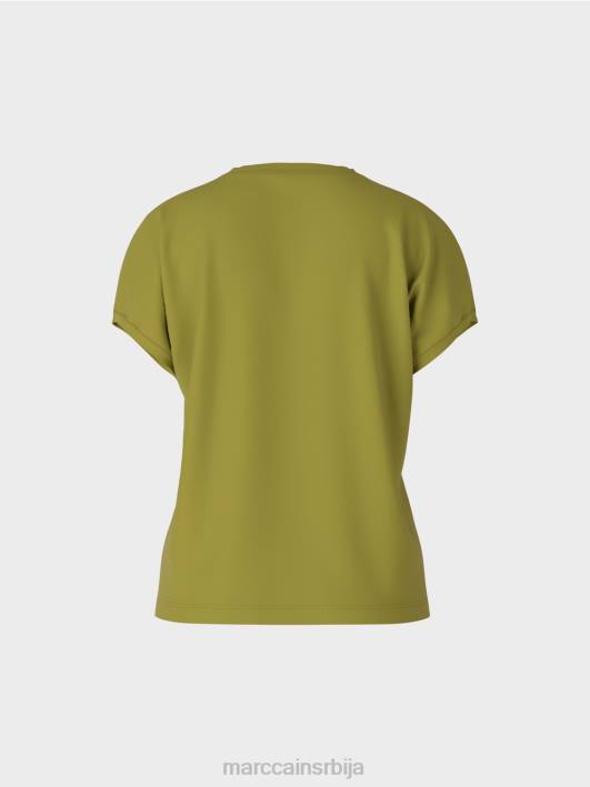 обична мајица са В-изрезом Marc Cain D6881395 дубоко маслинасто зелено одећу