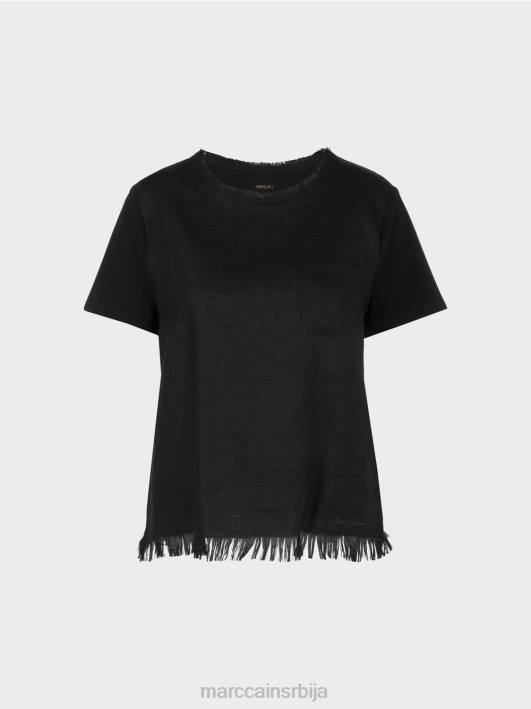мајица са ресама Marc Cain D6881396 црн одећу