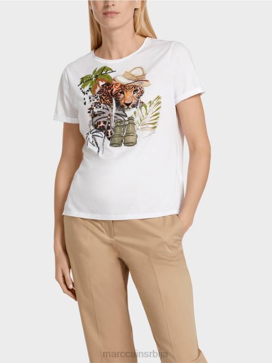 мајица са животињским мотивима Marc Cain D6881397 бео одећу