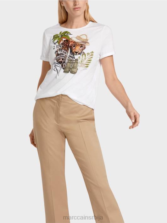 мајица са животињским мотивима Marc Cain D6881397 бео одећу