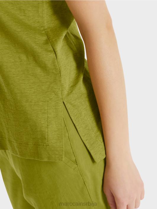 мајица у мешавини лана Marc Cain D6881398 дубоко маслинасто зелено одећу