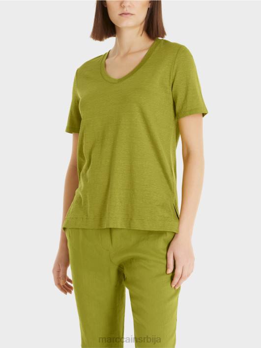 мајица у мешавини лана Marc Cain D6881398 дубоко маслинасто зелено одећу