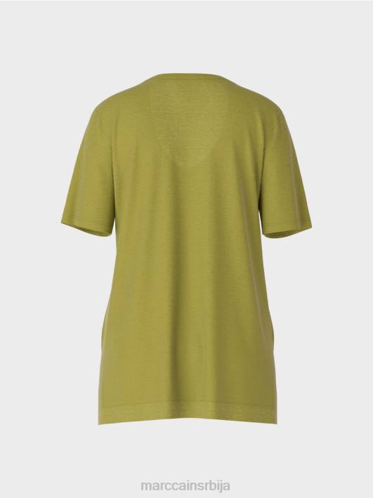 мајица у мешавини лана Marc Cain D6881398 дубоко маслинасто зелено одећу