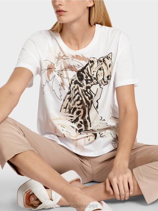 мајица са животињским мотивима Marc Cain D6881402 дубок песак одећу