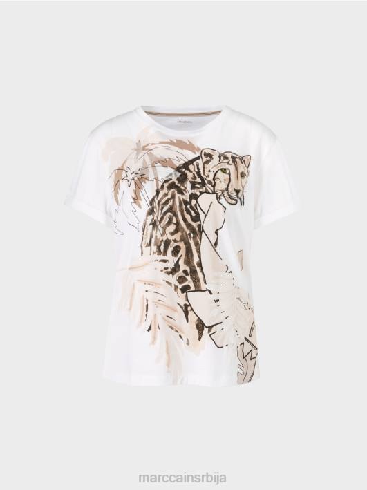 мајица са животињским мотивима Marc Cain D6881402 дубок песак одећу