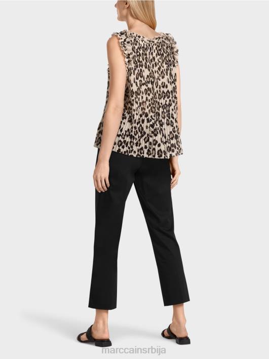 плисирани горњи део са леопард принтом Marc Cain D6881407 црн одећу